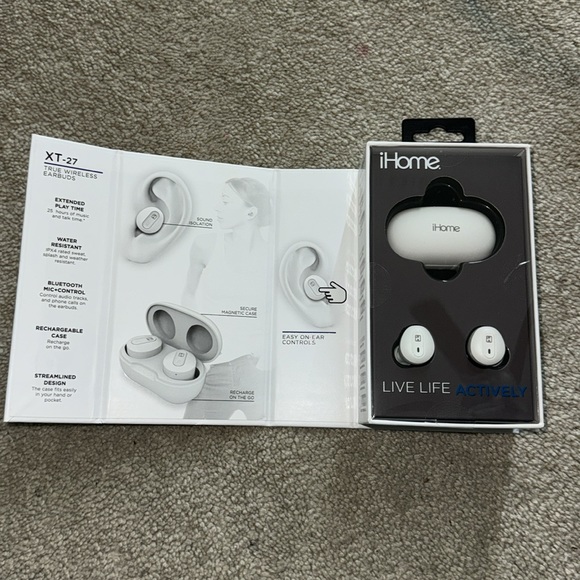 XT-27 Bluetooth Rechargeable Earphones with Microphone and Touch Control White - Picture 4 of 7